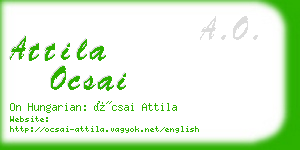 attila ocsai business card